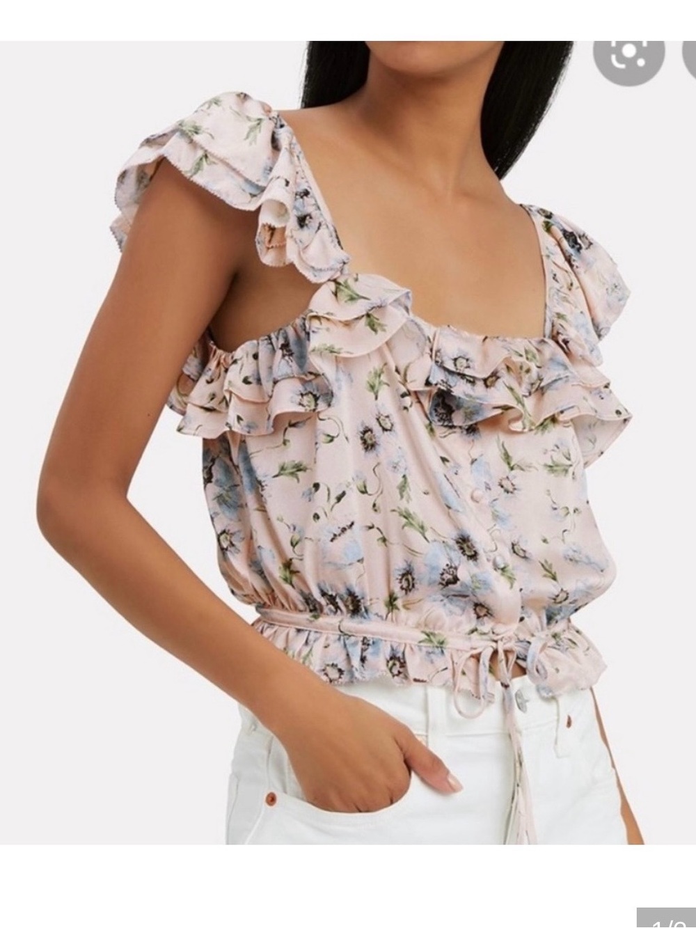 Loveshackfancy Silk Floral Top